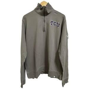 47 Brand TCU Horned Frog Quarter Zip Pullover Shirt High Neck Sweater Size L